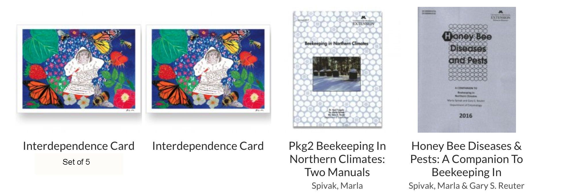 cards and beekeeping books