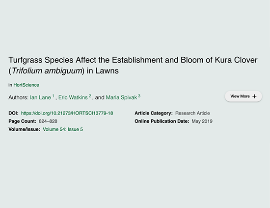 Turfgrass Species Affect the Establishment and Bloom of Kura Clover (Trifolium ambiguum) in Lawns